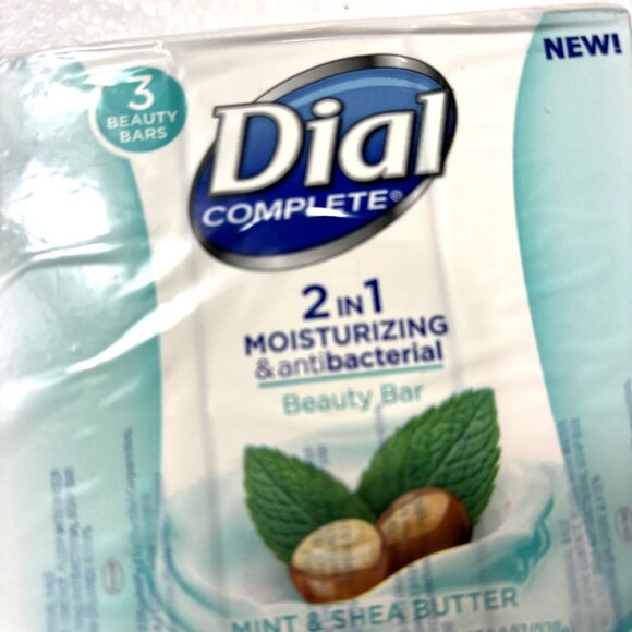 DIAL 2 in 1 moisturizing antibacterial mint shea butter - pkg of 3 bars soap NWT - Picture 2 of 7